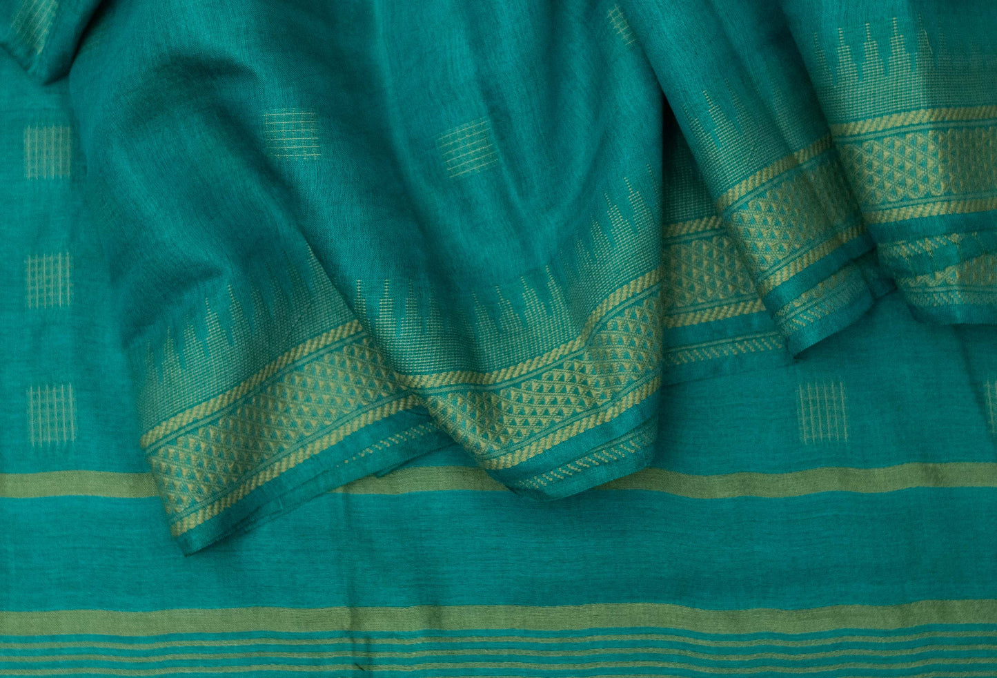 Saree - Handwoven Pure Tussar Soft Silk Blue Saree