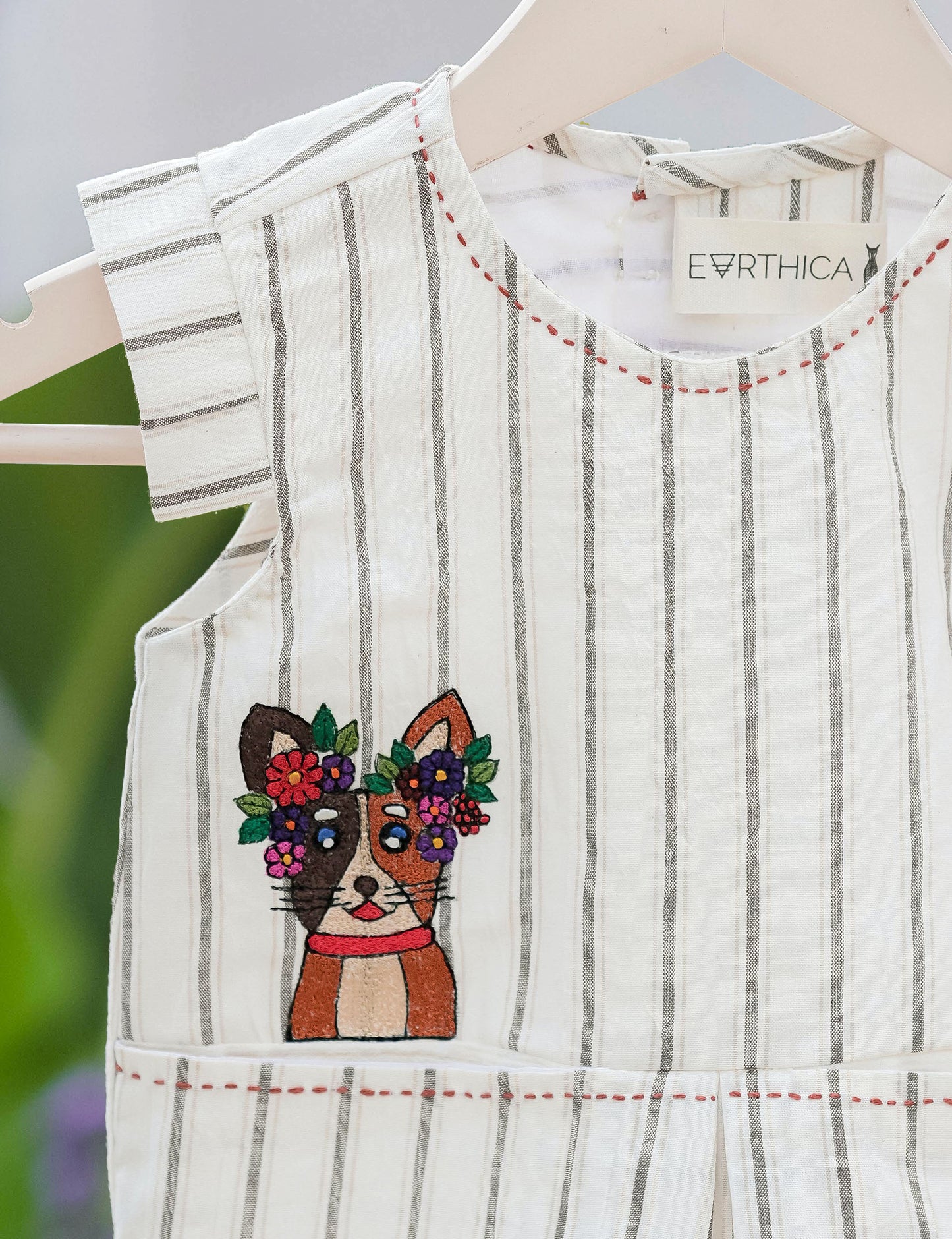 Kids girls Khadi co-ord set with embroidery