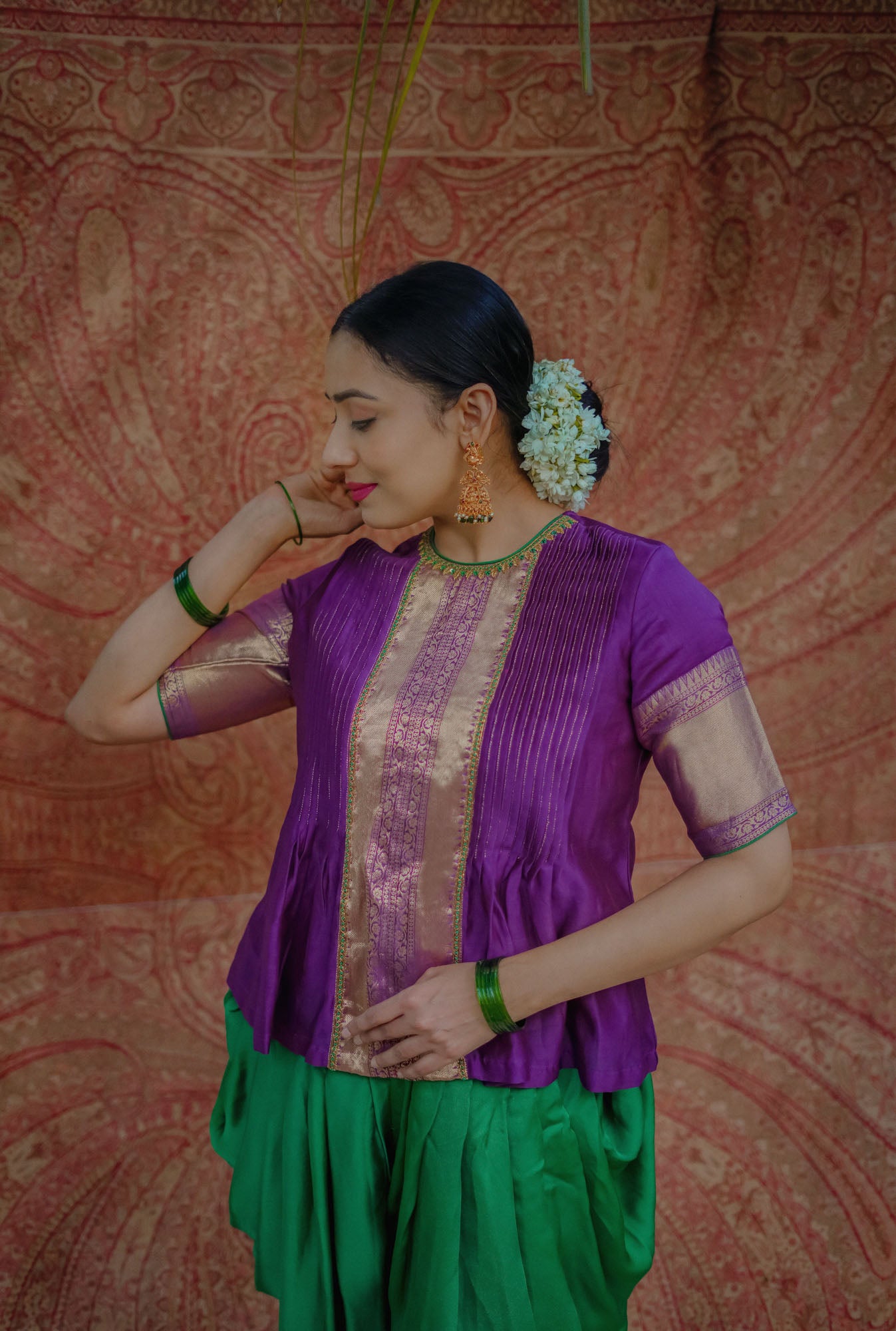 Women’s wear peplum top with dhoti pants