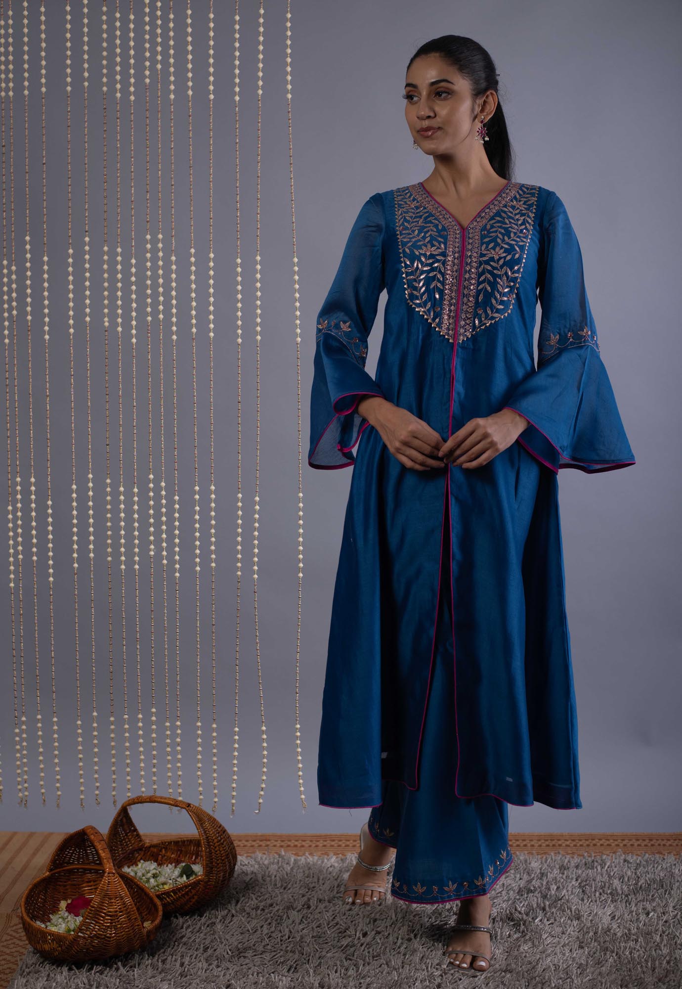 Gotapatti Embroidered Blue Set