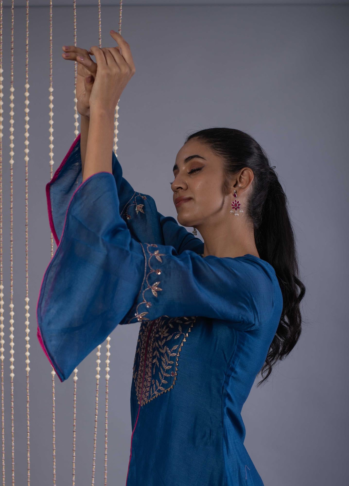 Gotapatti Embroidered Blue Set