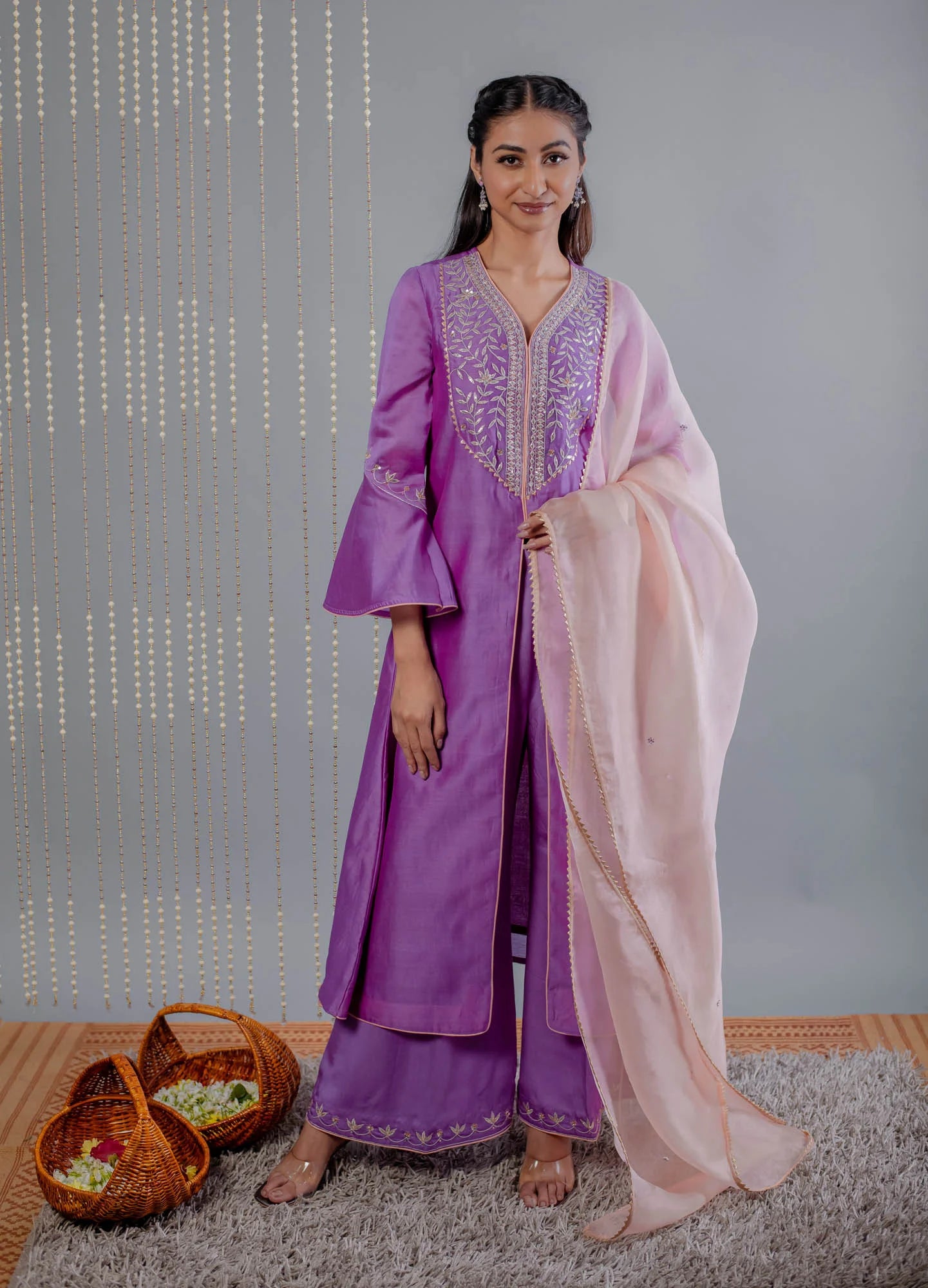 Women’s wear Gotapatti Embroidered Purple kurta set