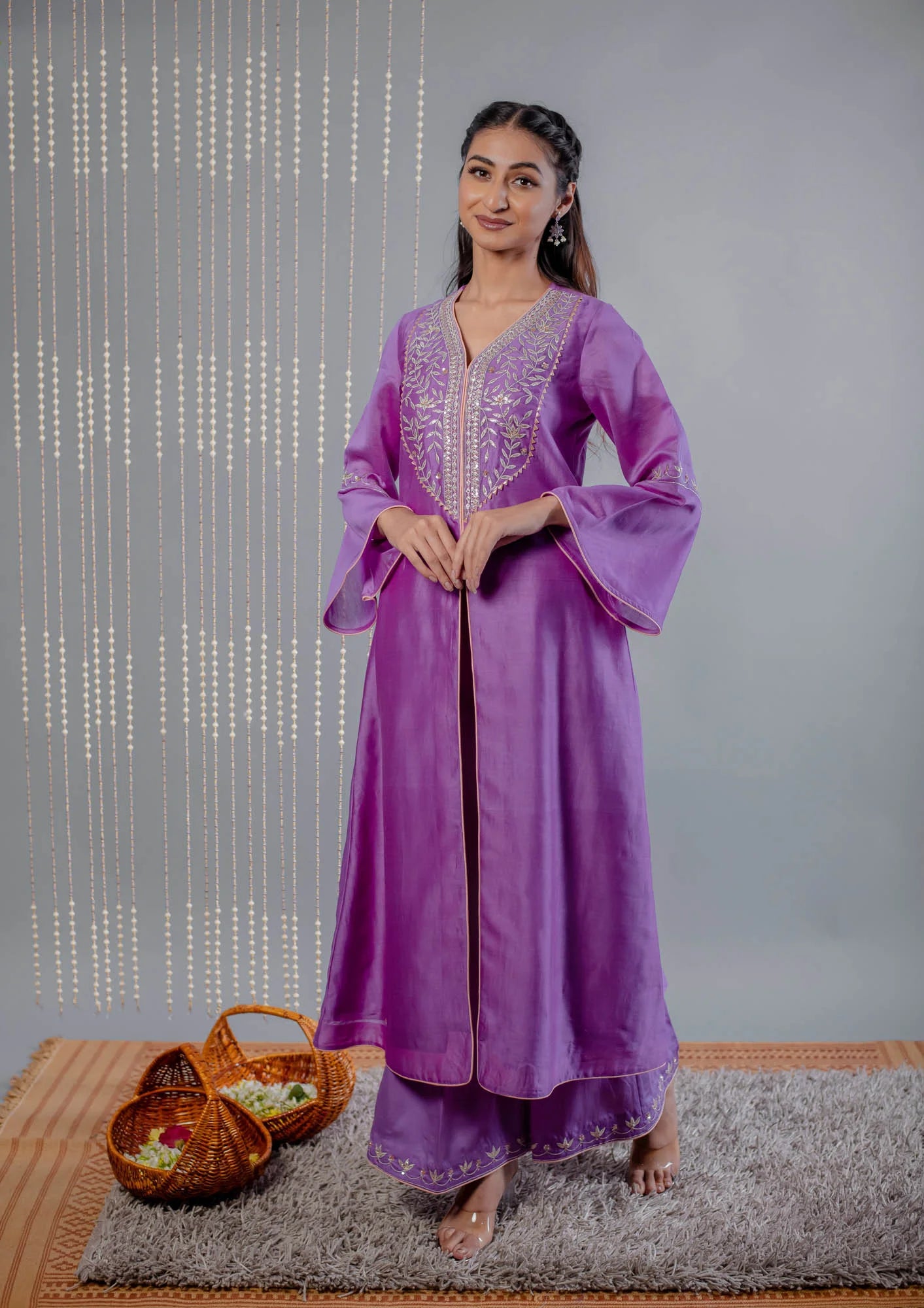 Women’s wear Gotapatti Embroidered Purple kurta set