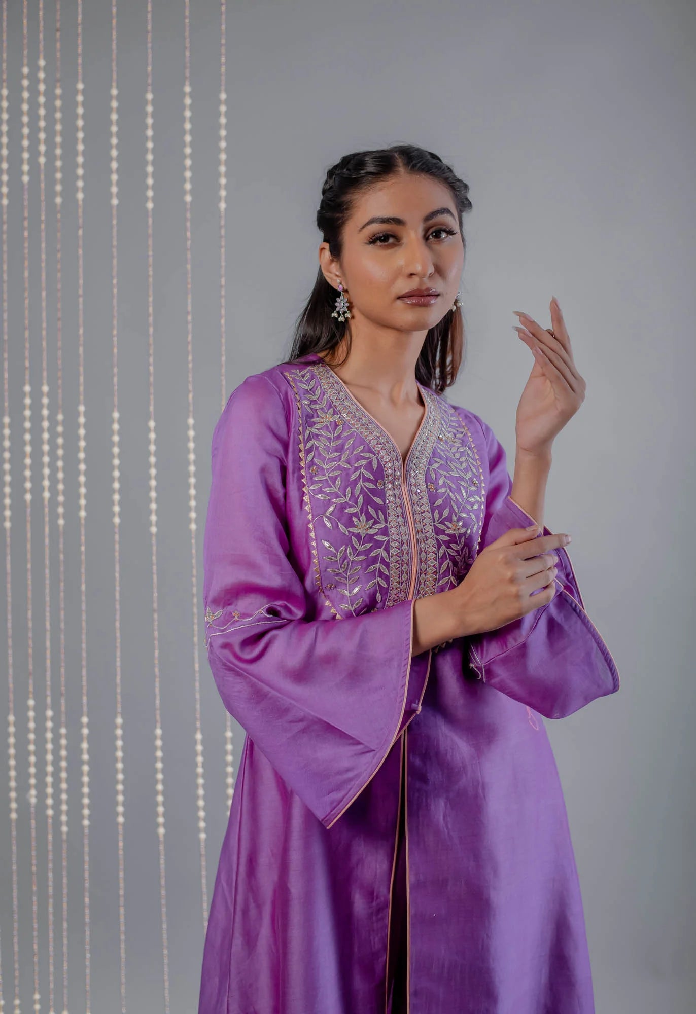 Women’s wear Gotapatti Embroidered Purple kurta set