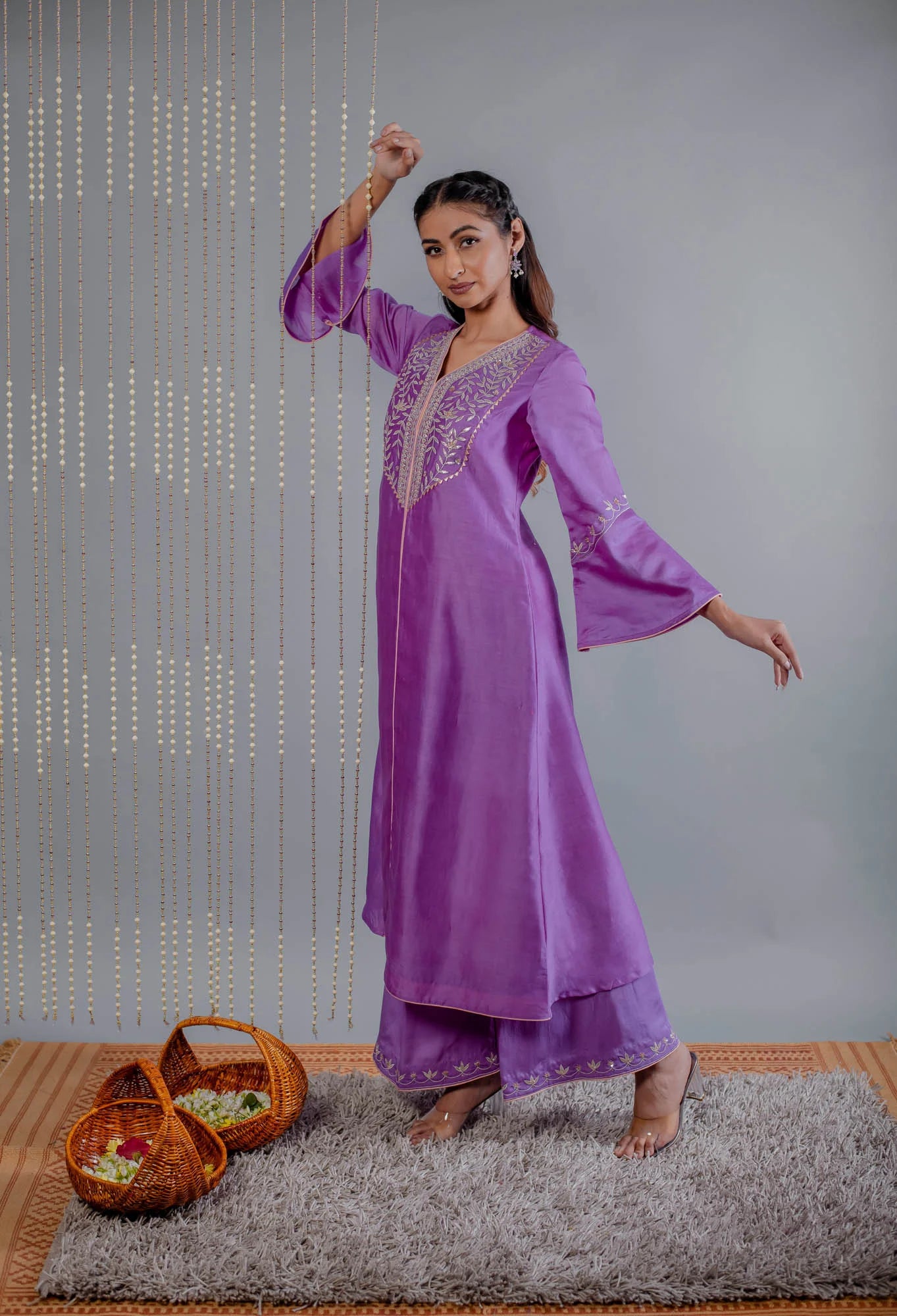 Women’s wear Gotapatti Embroidered Purple kurta set