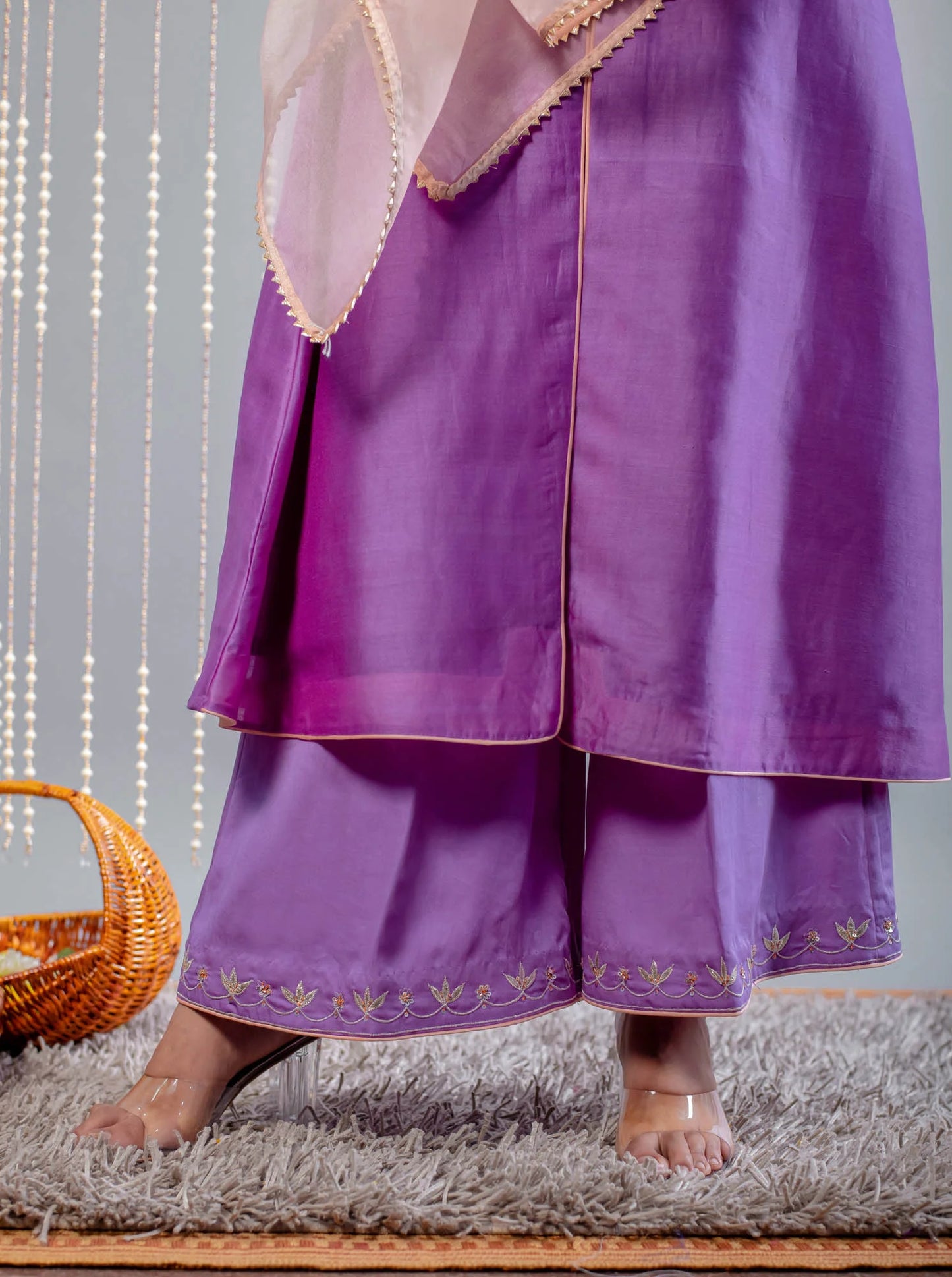 Women’s wear Gotapatti Embroidered Purple kurta set