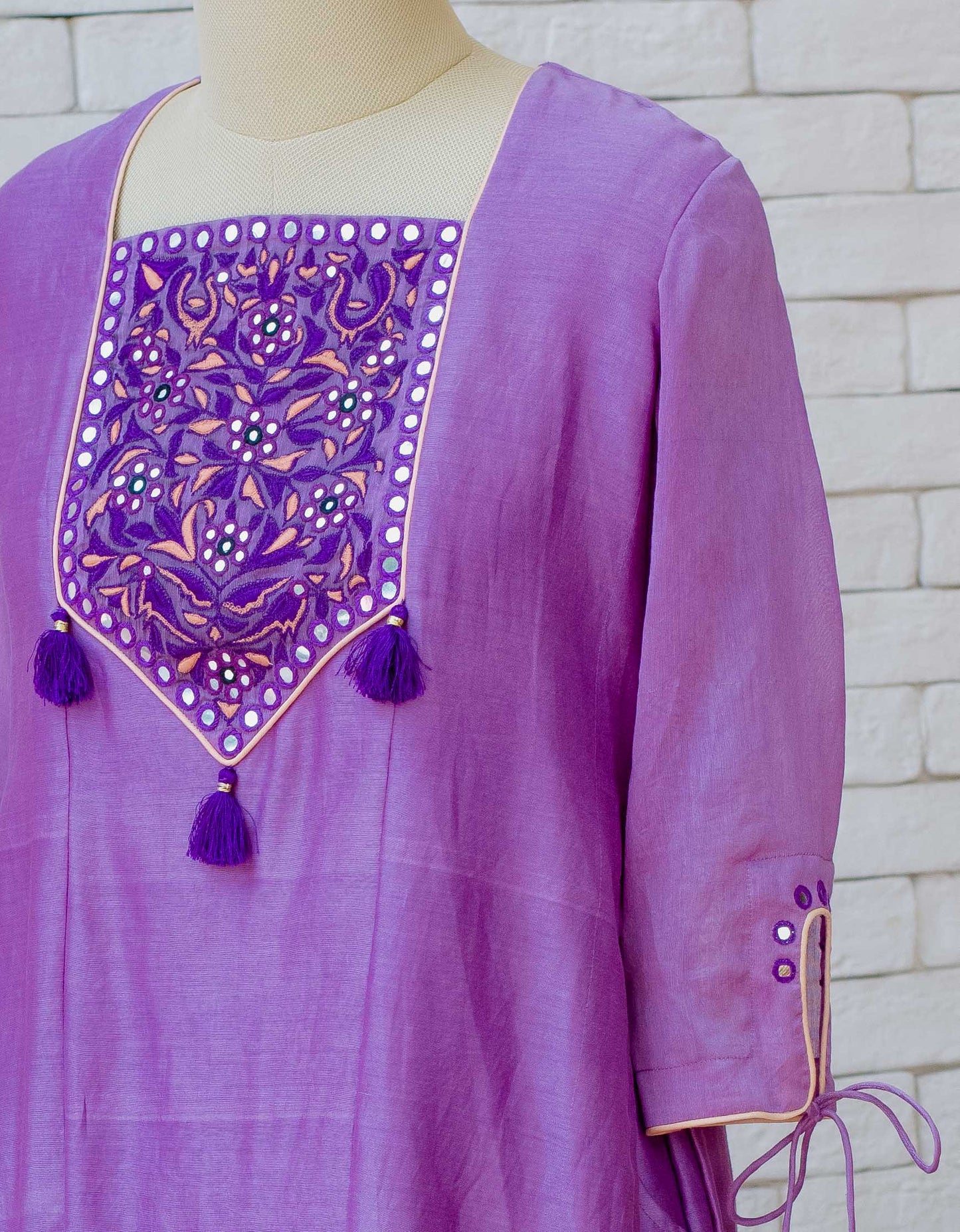 Women’s wear - purple embroidered Kurta palazzo set