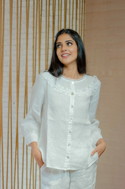 White Linen Shirt / Blouse