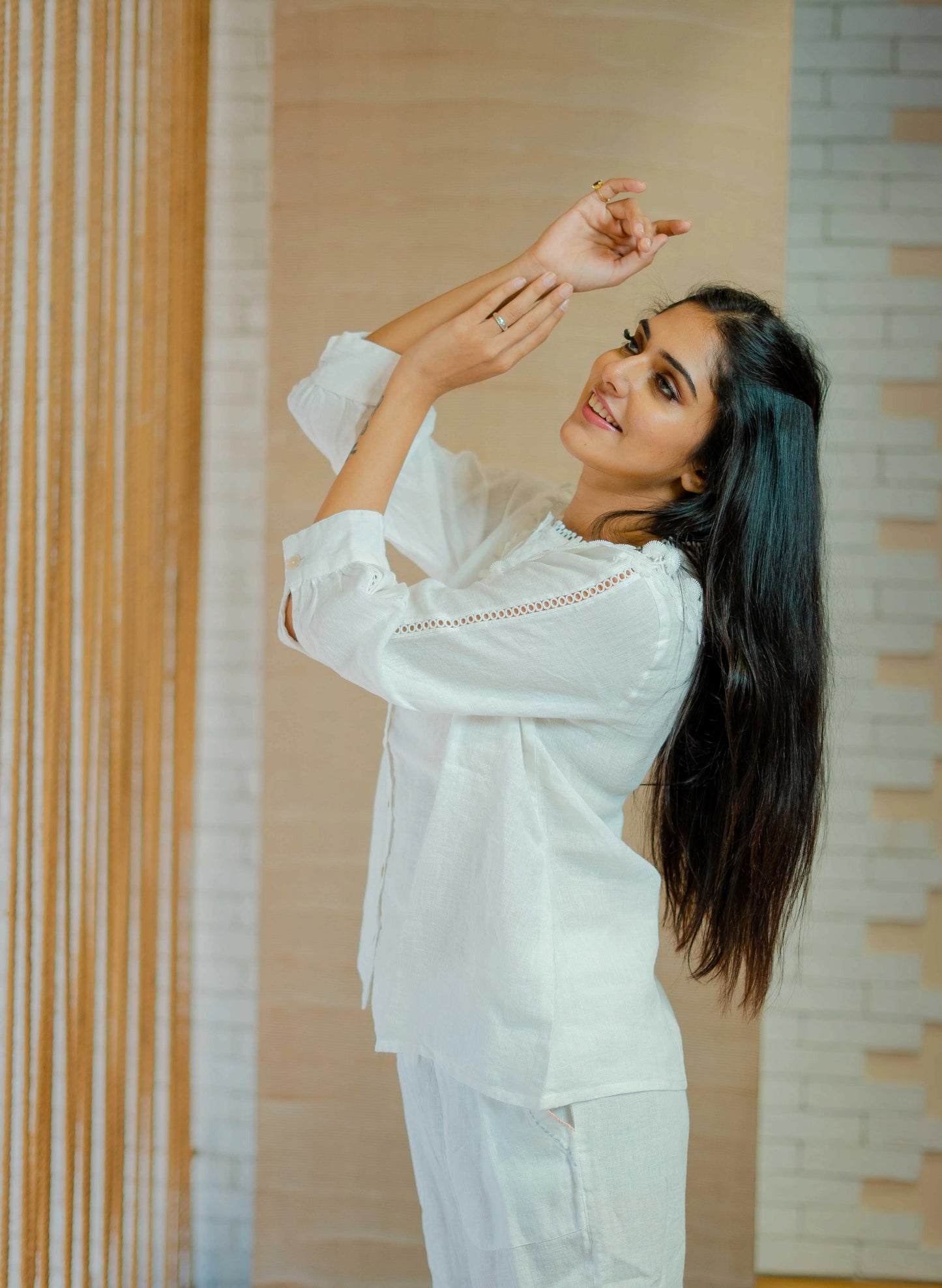 White Linen Shirt / Blouse