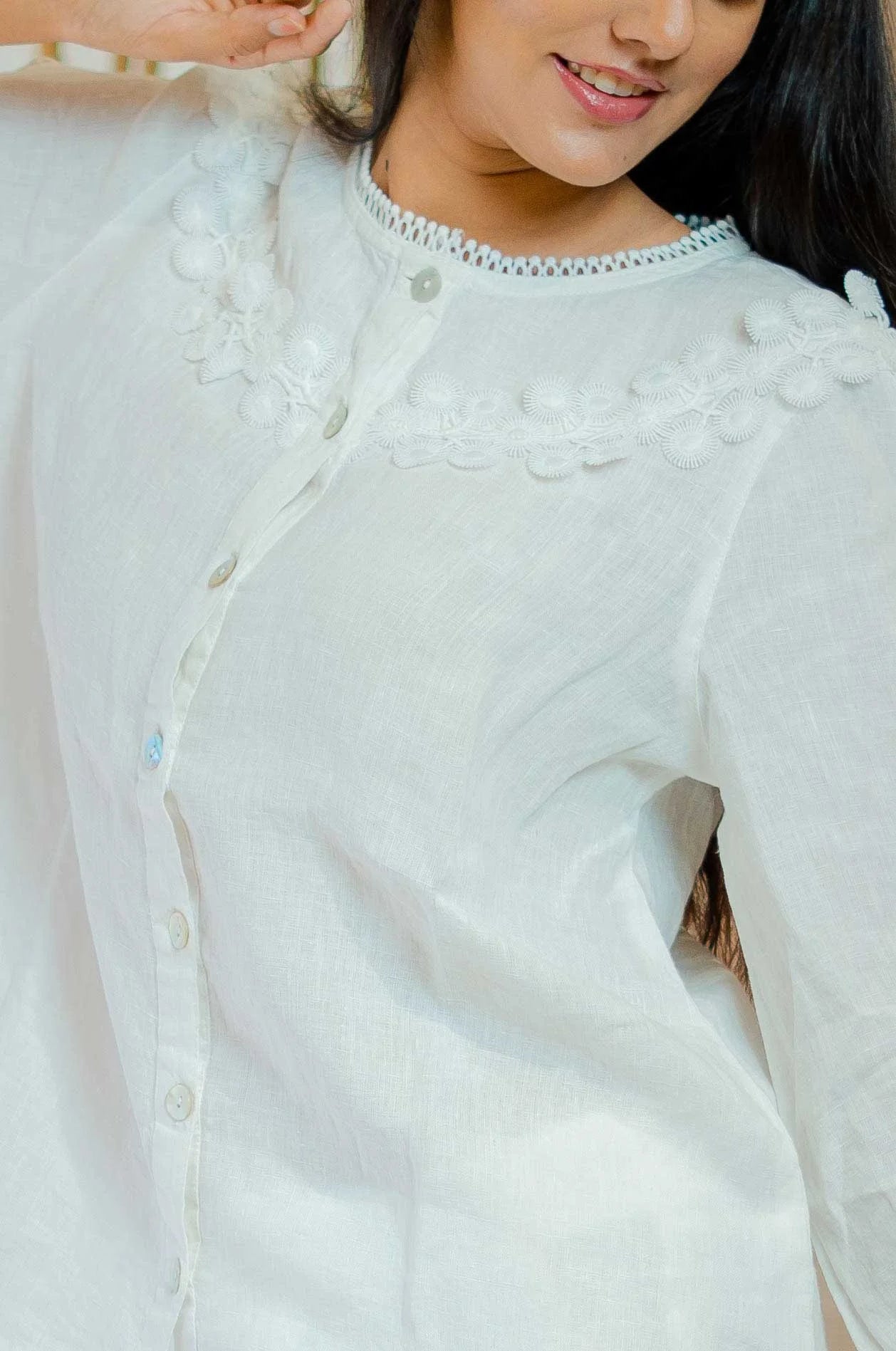 White Linen Shirt / Blouse