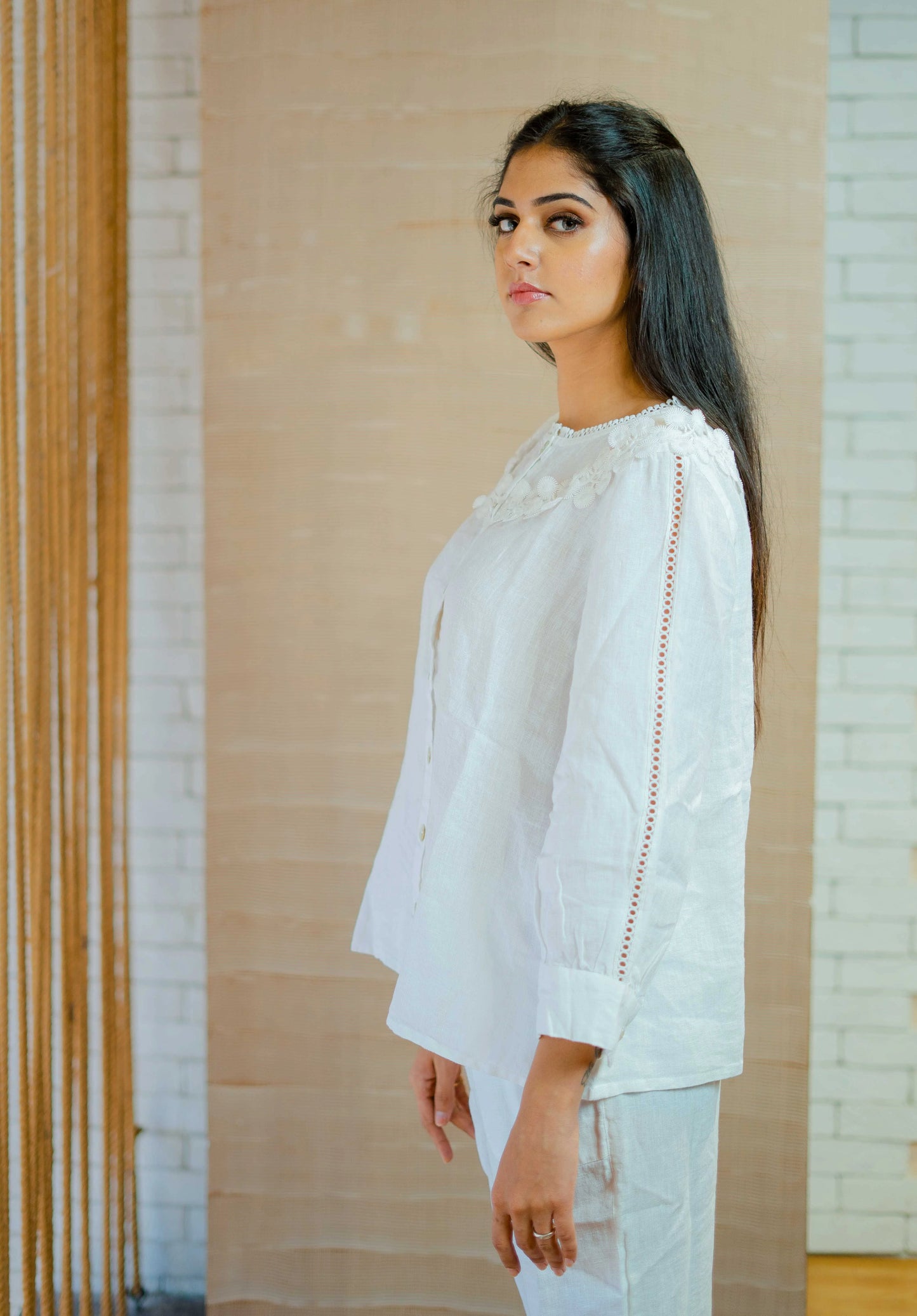 White Linen Shirt / Blouse