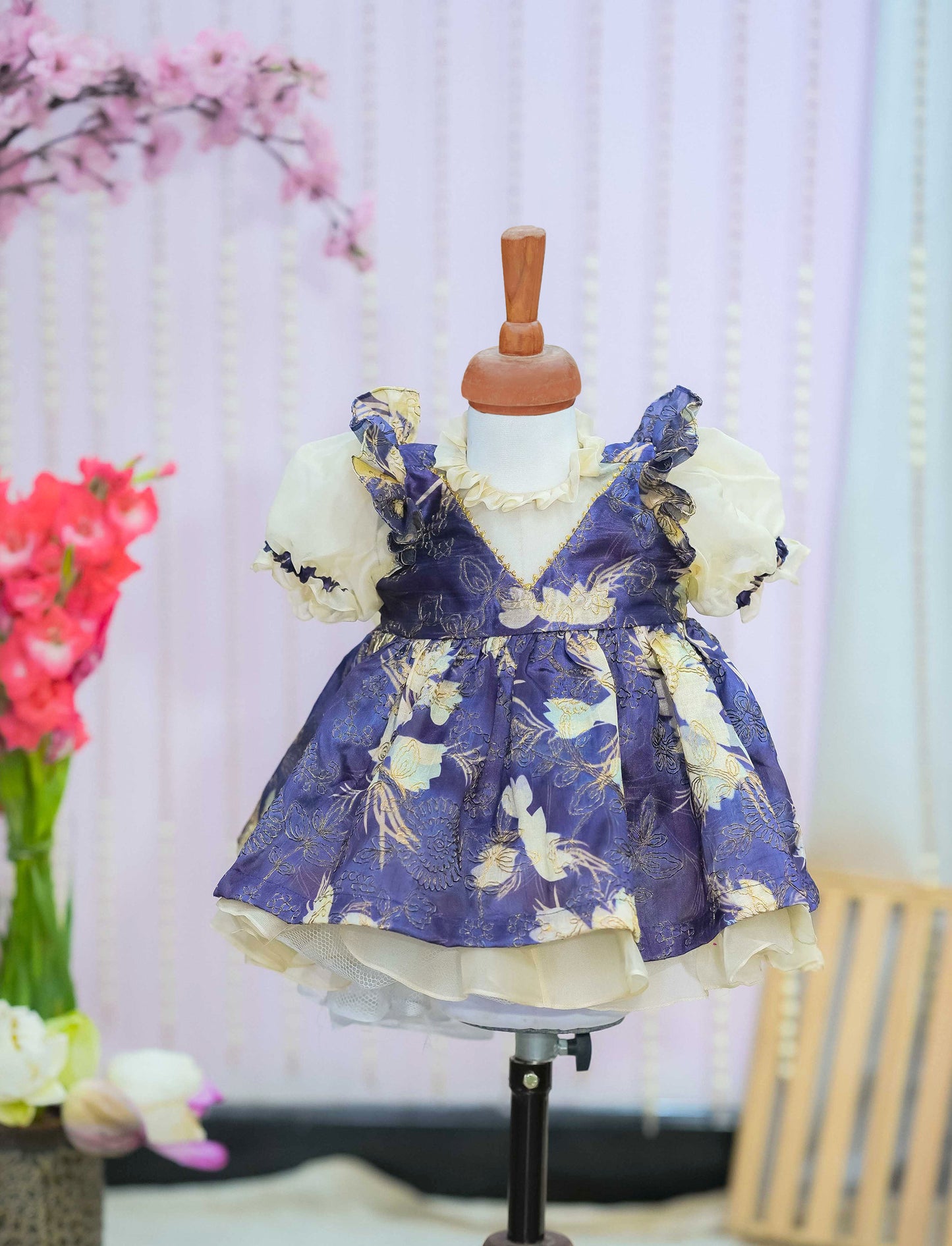 Kids girls fancy organza frock
