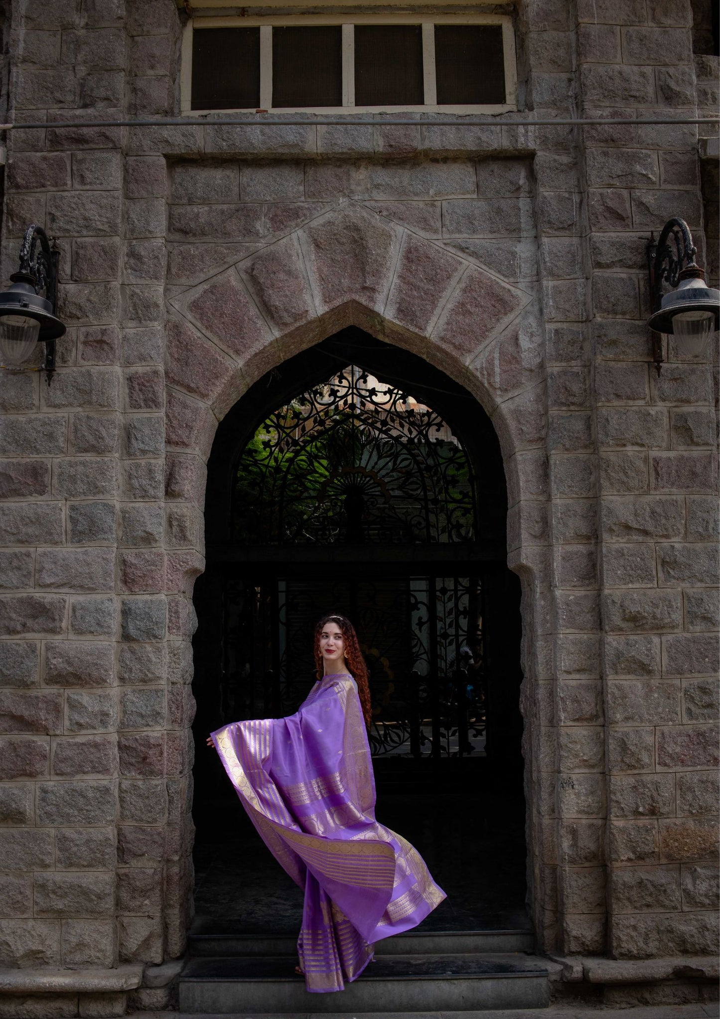 Saree - Pure Silk Handloom Kanchi Saree in Violet Colour