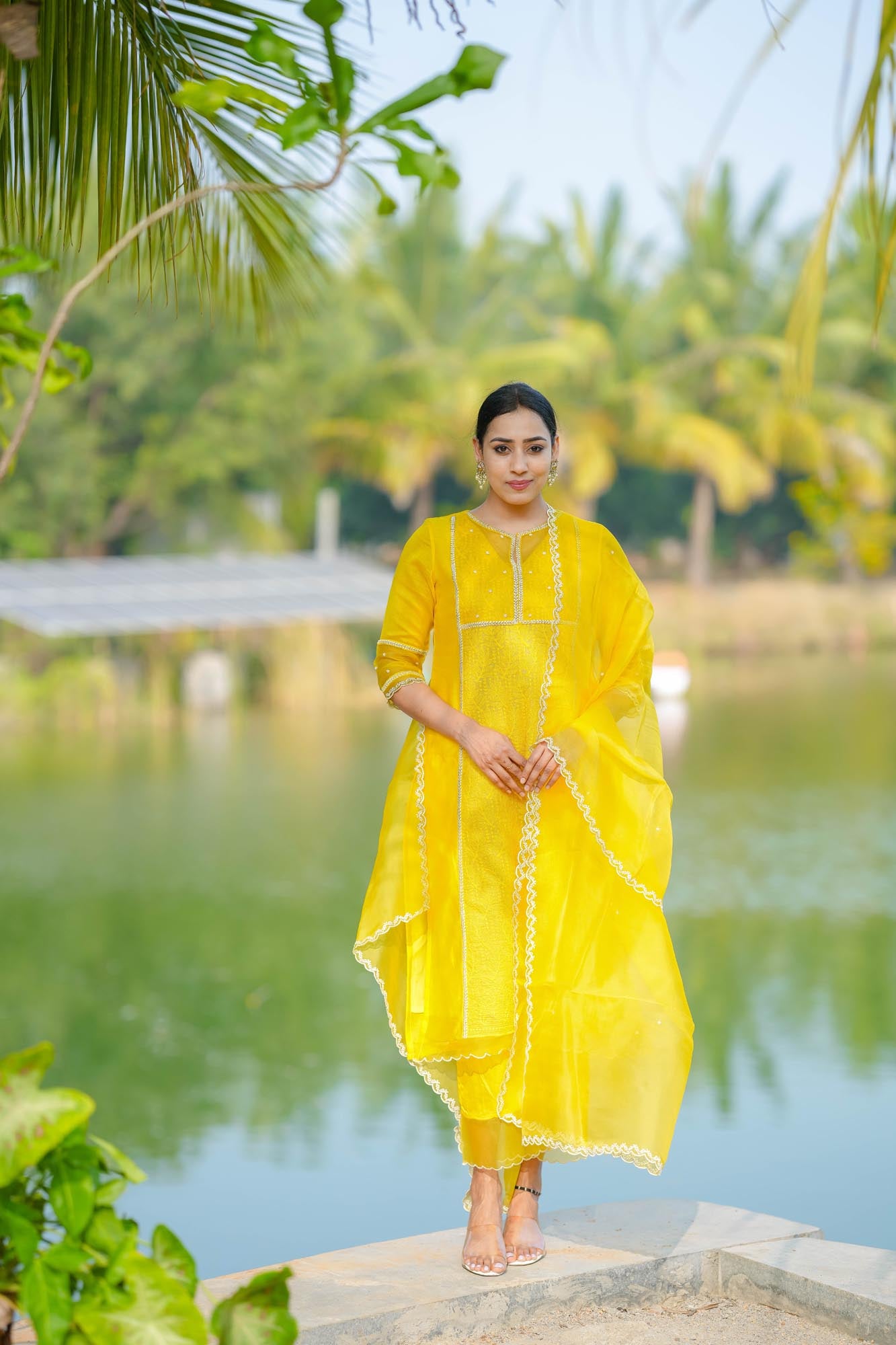 Women’s wear yellow embroidered kurta set