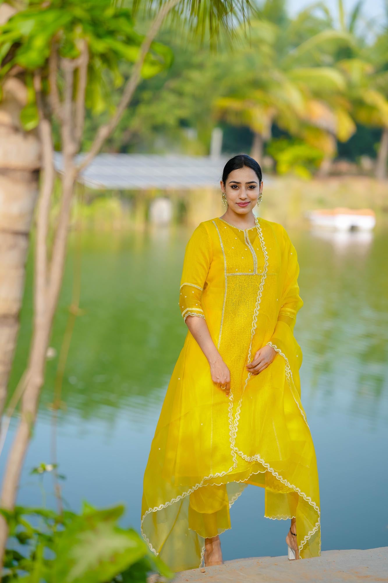 Women’s wear yellow embroidered kurta set