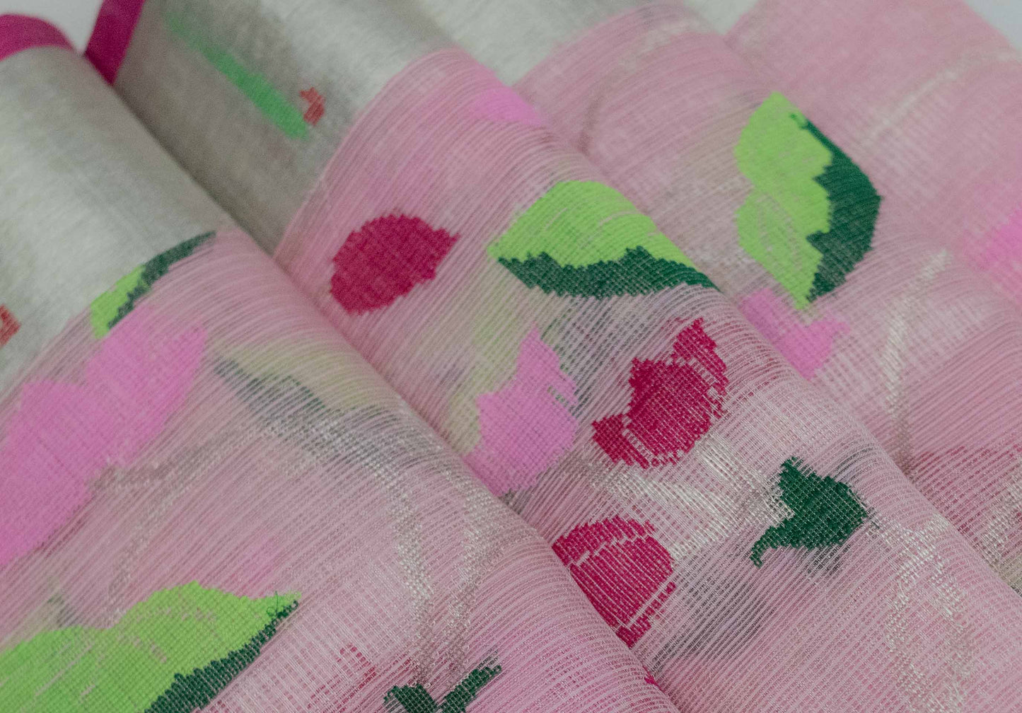 Light Pink Pure Zari Tissue Kota Saree