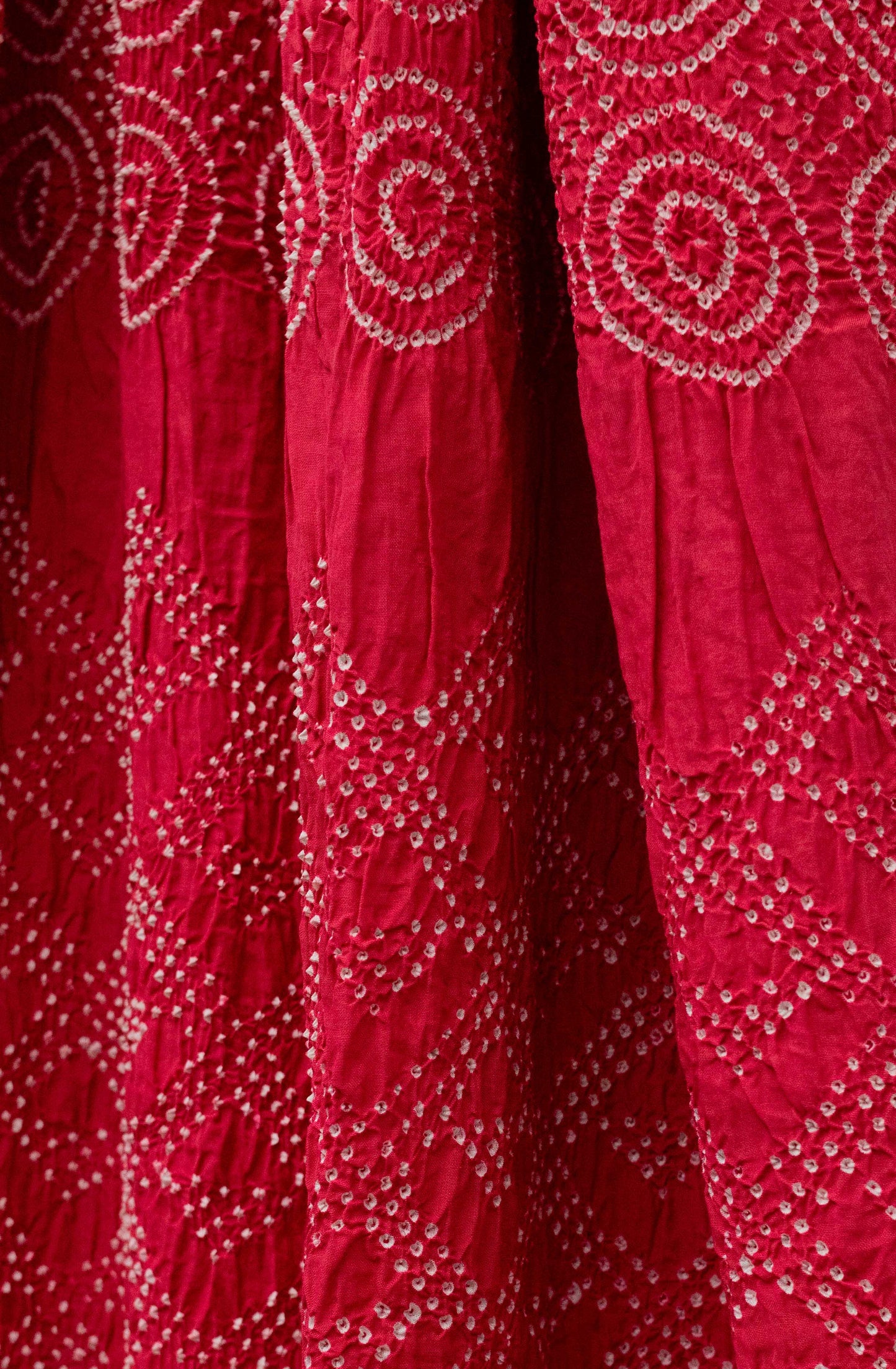 Pure Cotton Coral Bandhani Saree