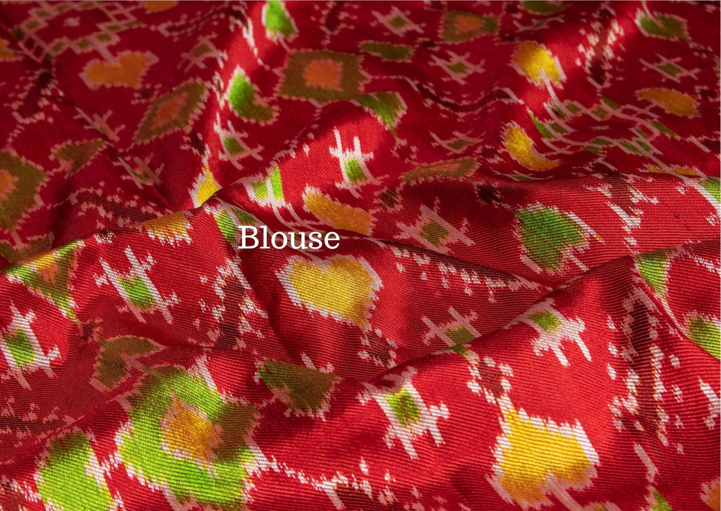 Twill Weave Ikat Silk Saree in White and Red