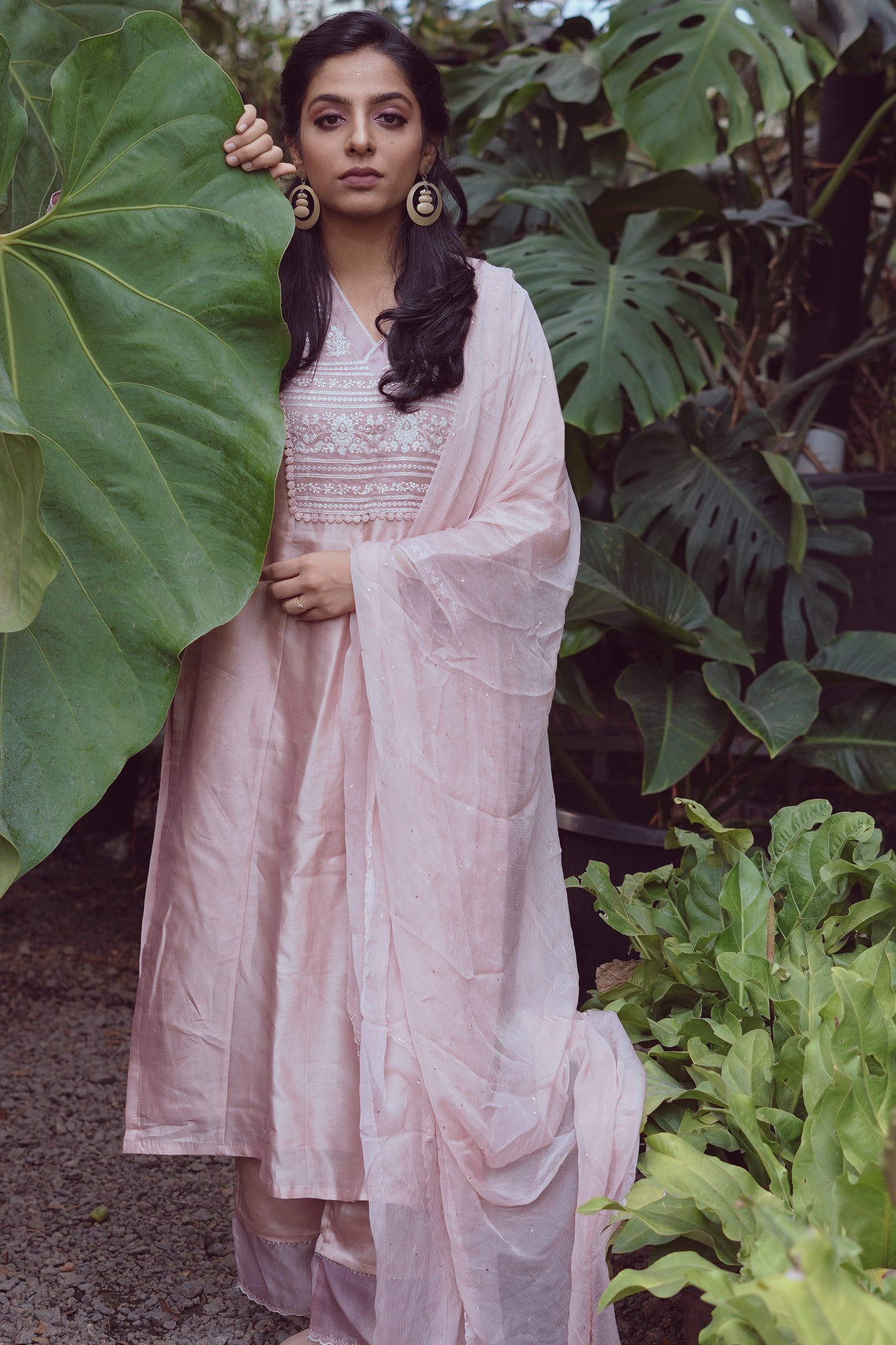 Handwoven Chanderi Kurta with Organza Yoke and Modal Bottom