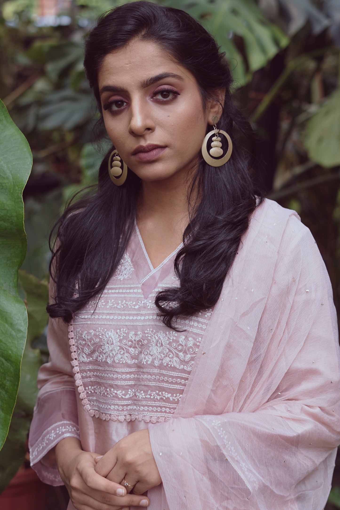 Handwoven Chanderi Kurta with Organza Yoke and Modal Bottom