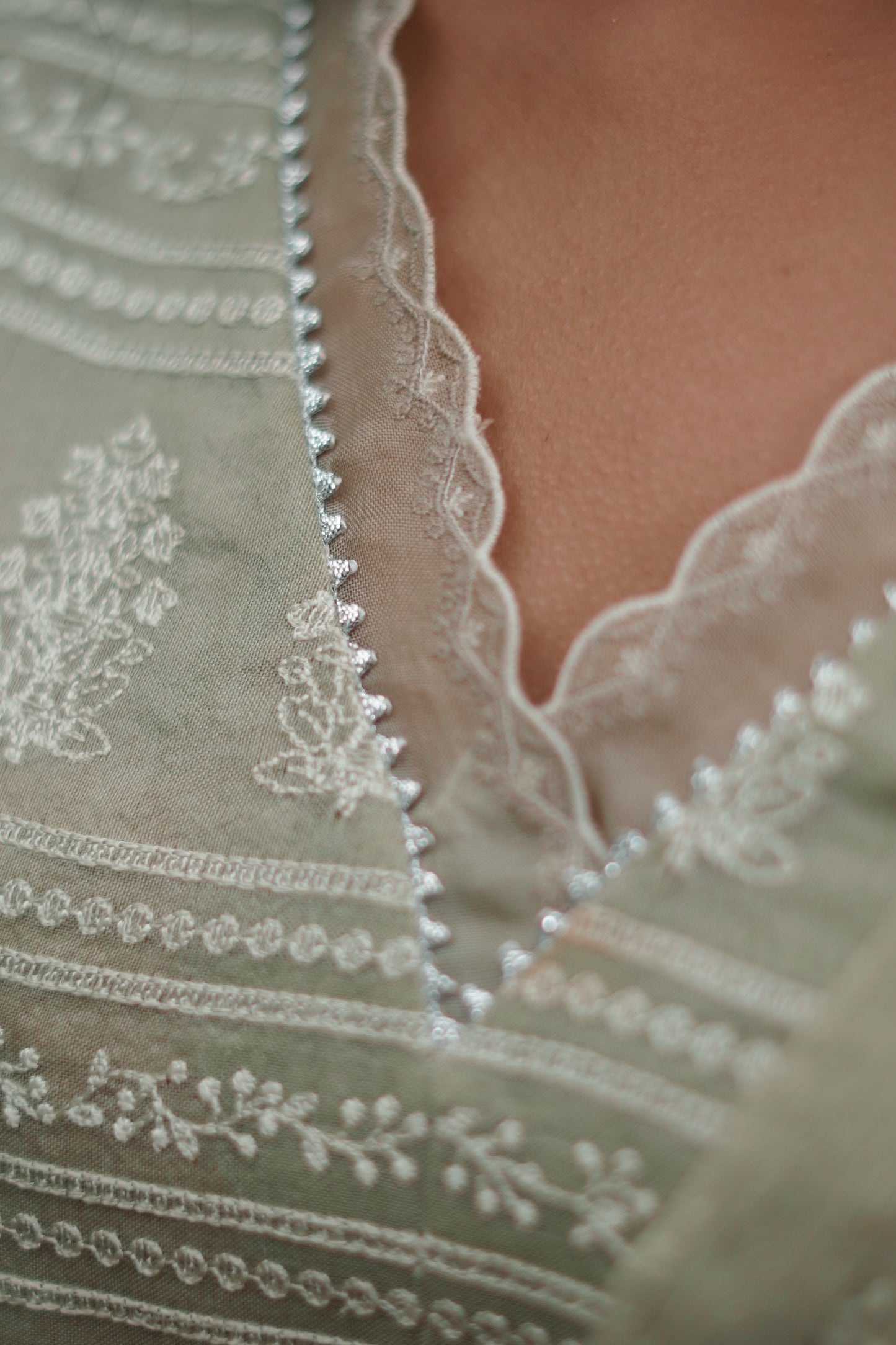 Handwoven Chanderi Kurta with Organza Yoke and Modal Bottom