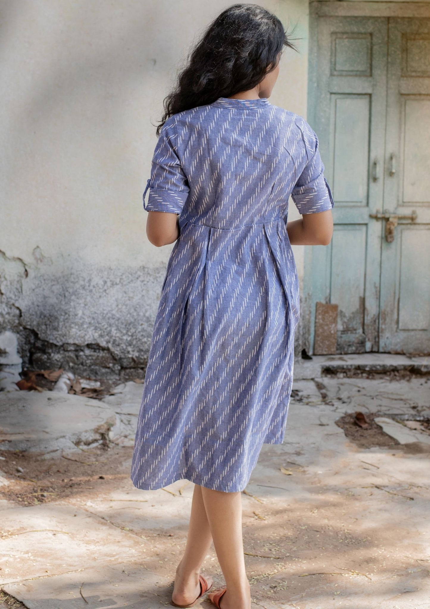 Handwoven Blue Ikat Dress