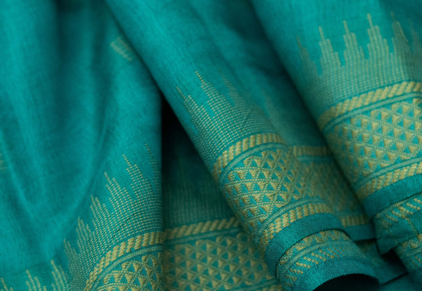Saree - Handwoven Pure Tussar Soft Silk Blue Saree