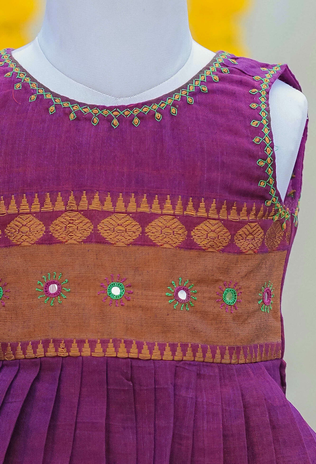 Kids girls sleeveless peplum top with dhoti pants in purple
