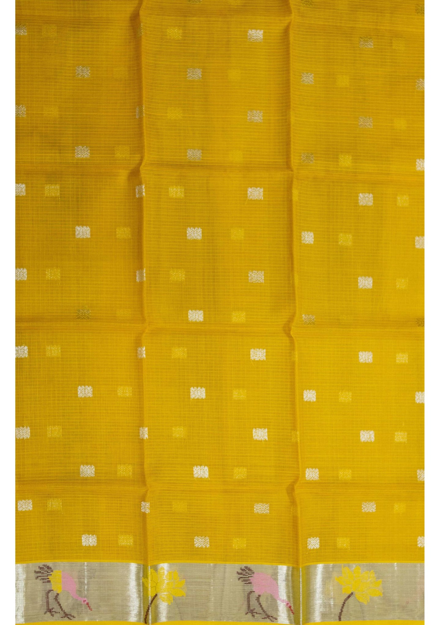 Parrot Green Pure Zari Tissue Kota Saree