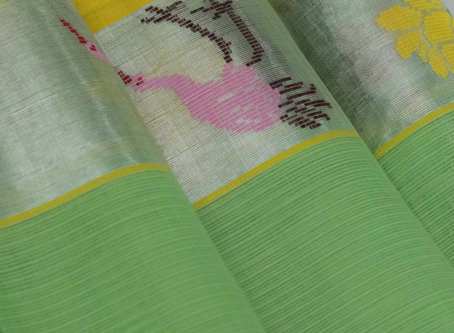 Parrot Green Pure Zari Tissue Kota Saree