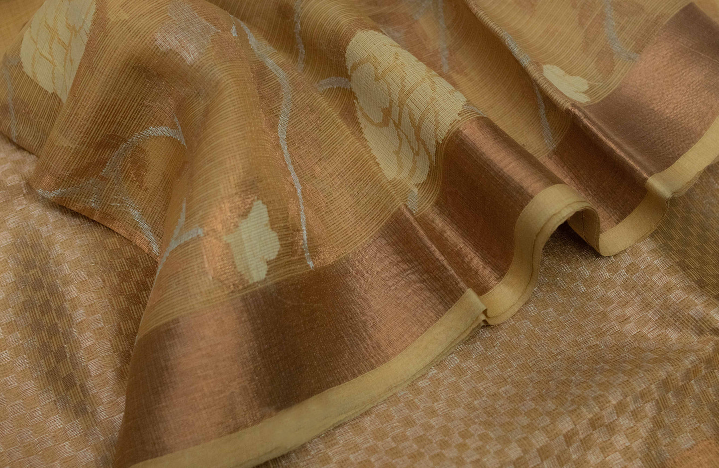 Golden zari kota saree