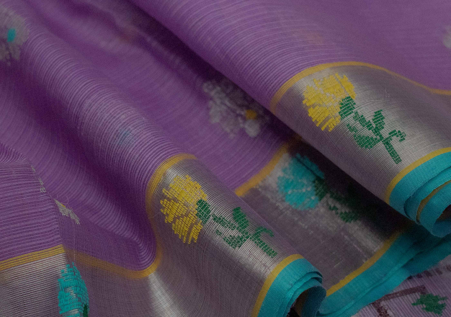 Lavender Pure Zari Tissue Kota Saree