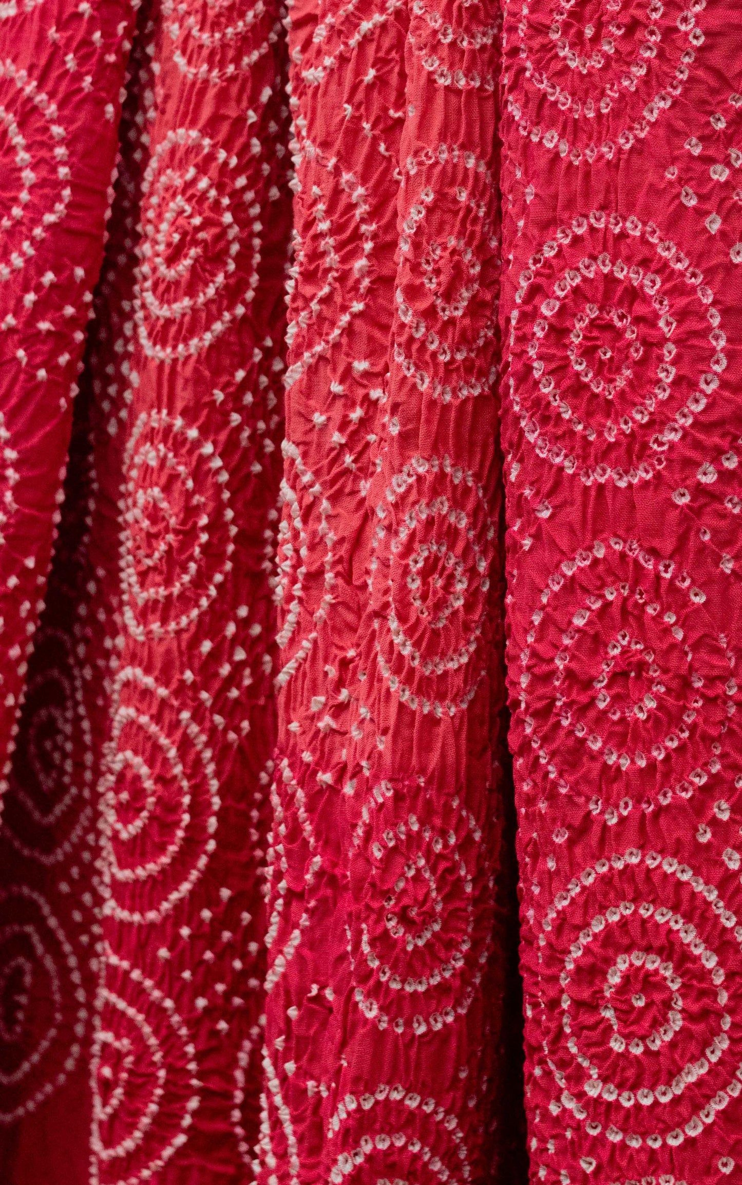 Pure Cotton Coral Bandhani Saree