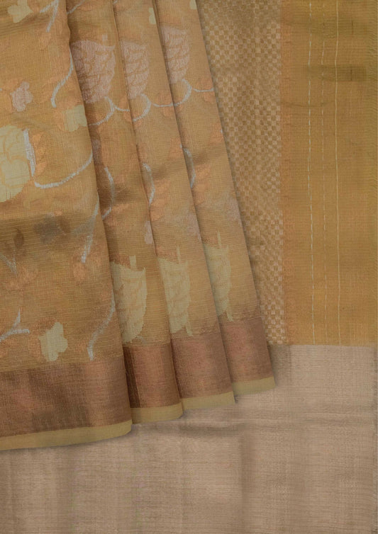 Golden zari kota saree