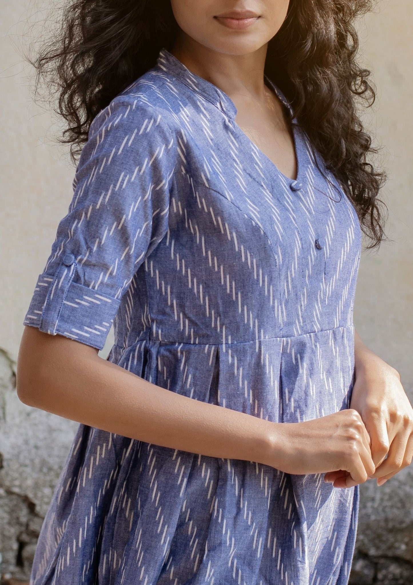 Handwoven Blue Ikat Dress